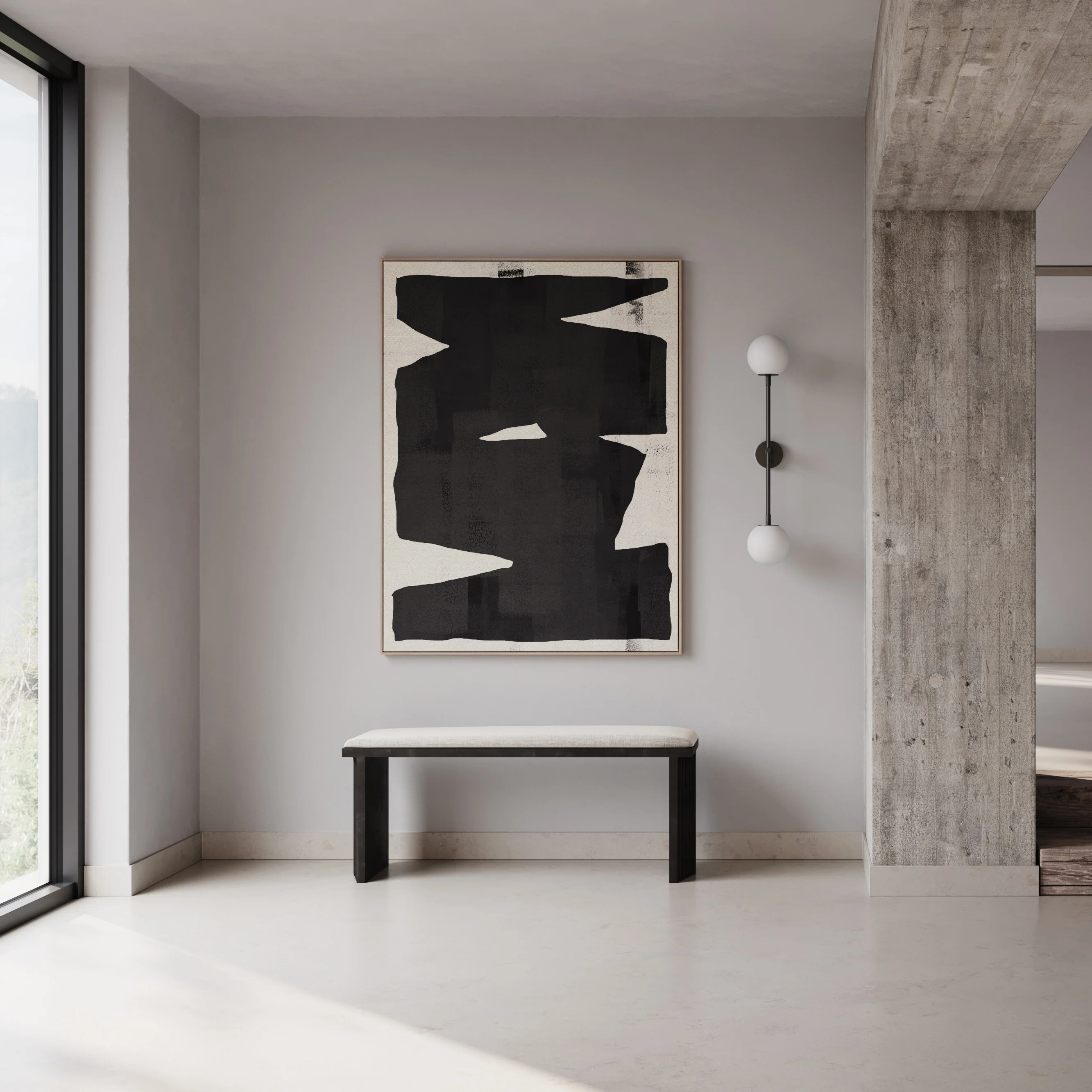 Arc Bench Cushion, Linen - Image 3