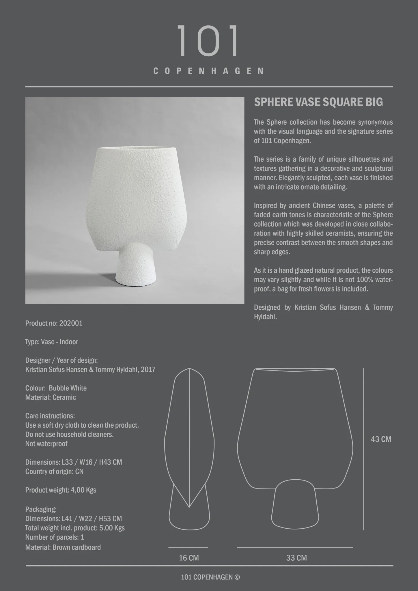 Sphere Vase Square, Big - Bubble White - Image 4